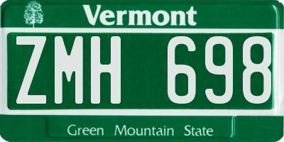 VT license plate ZMH698