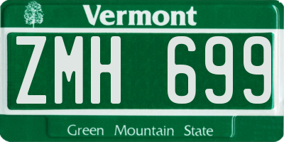 VT license plate ZMH699