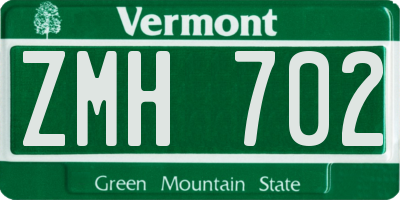 VT license plate ZMH702