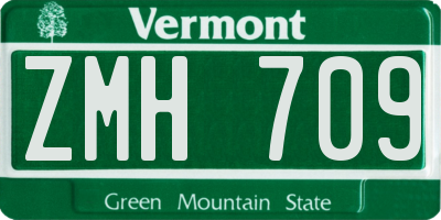 VT license plate ZMH709