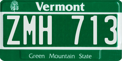 VT license plate ZMH713