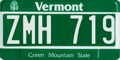 VT license plate ZMH719
