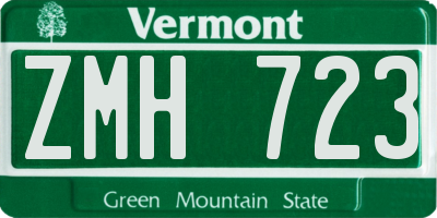 VT license plate ZMH723
