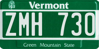VT license plate ZMH730