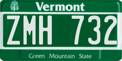 VT license plate ZMH732