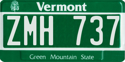 VT license plate ZMH737