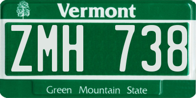 VT license plate ZMH738