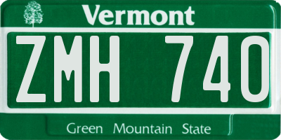 VT license plate ZMH740