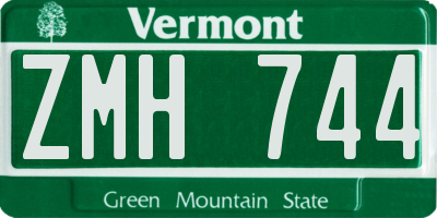 VT license plate ZMH744