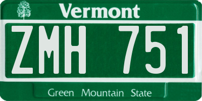 VT license plate ZMH751