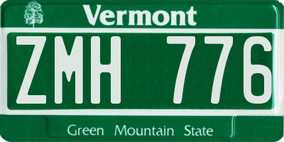 VT license plate ZMH776