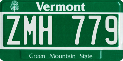 VT license plate ZMH779