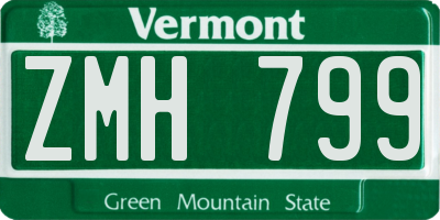 VT license plate ZMH799