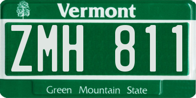 VT license plate ZMH811