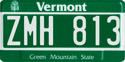 VT license plate ZMH813
