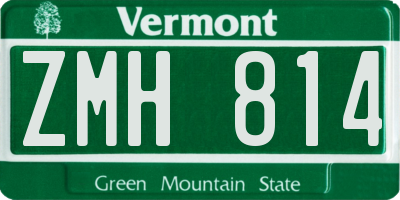 VT license plate ZMH814
