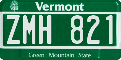 VT license plate ZMH821