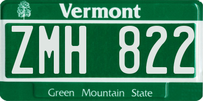 VT license plate ZMH822