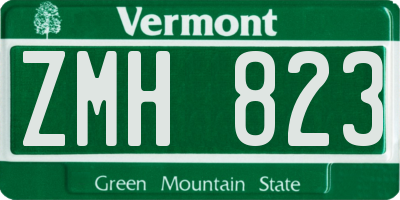 VT license plate ZMH823
