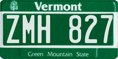 VT license plate ZMH827