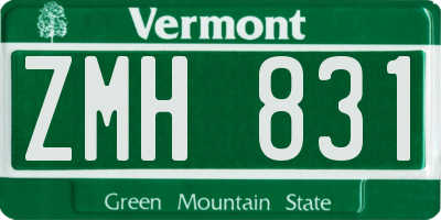 VT license plate ZMH831