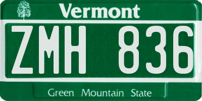 VT license plate ZMH836
