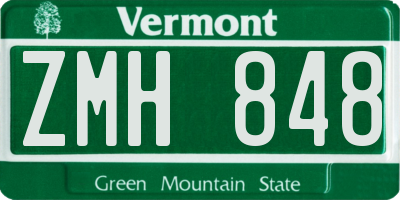 VT license plate ZMH848
