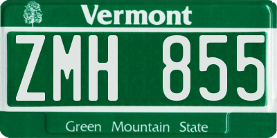 VT license plate ZMH855
