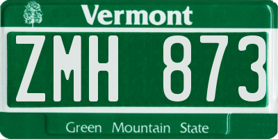 VT license plate ZMH873