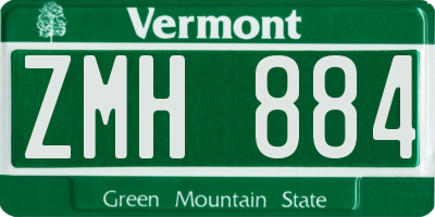 VT license plate ZMH884