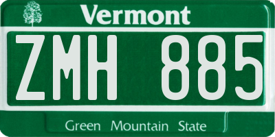 VT license plate ZMH885