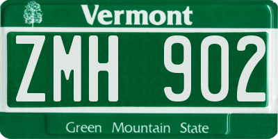 VT license plate ZMH902