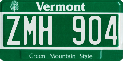 VT license plate ZMH904