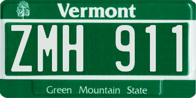 VT license plate ZMH911