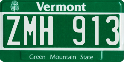 VT license plate ZMH913