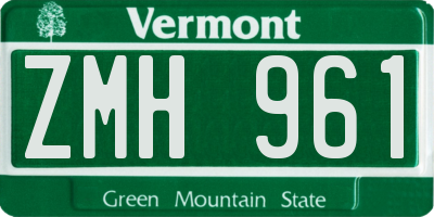 VT license plate ZMH961