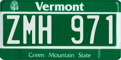 VT license plate ZMH971
