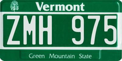 VT license plate ZMH975