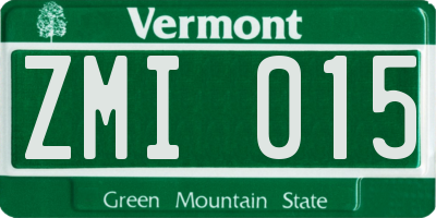 VT license plate ZMI015
