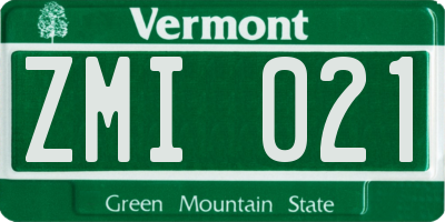 VT license plate ZMI021