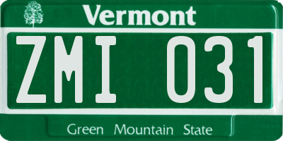 VT license plate ZMI031