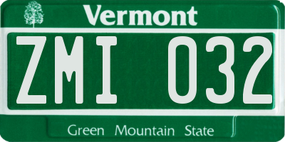 VT license plate ZMI032