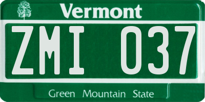 VT license plate ZMI037