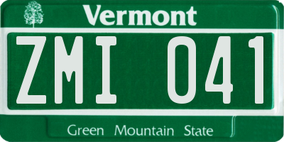 VT license plate ZMI041