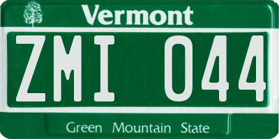 VT license plate ZMI044