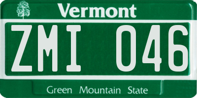 VT license plate ZMI046