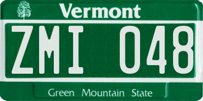 VT license plate ZMI048