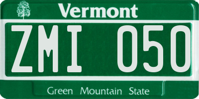 VT license plate ZMI050