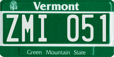 VT license plate ZMI051