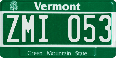 VT license plate ZMI053